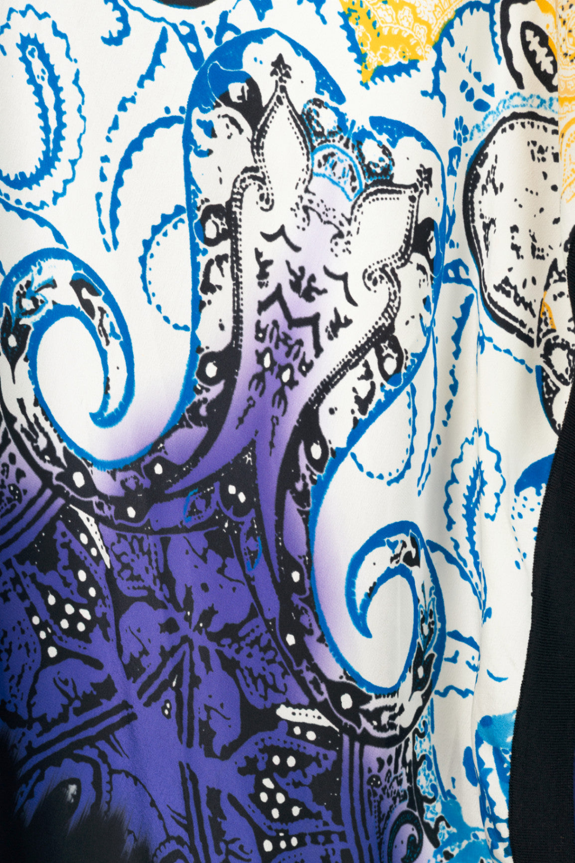 Etro Black Wool Paisley-Front Open-Front Waterfall Cardigan
