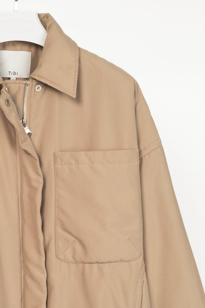 Tibi Clyde Tan Padding Shirt Jacket