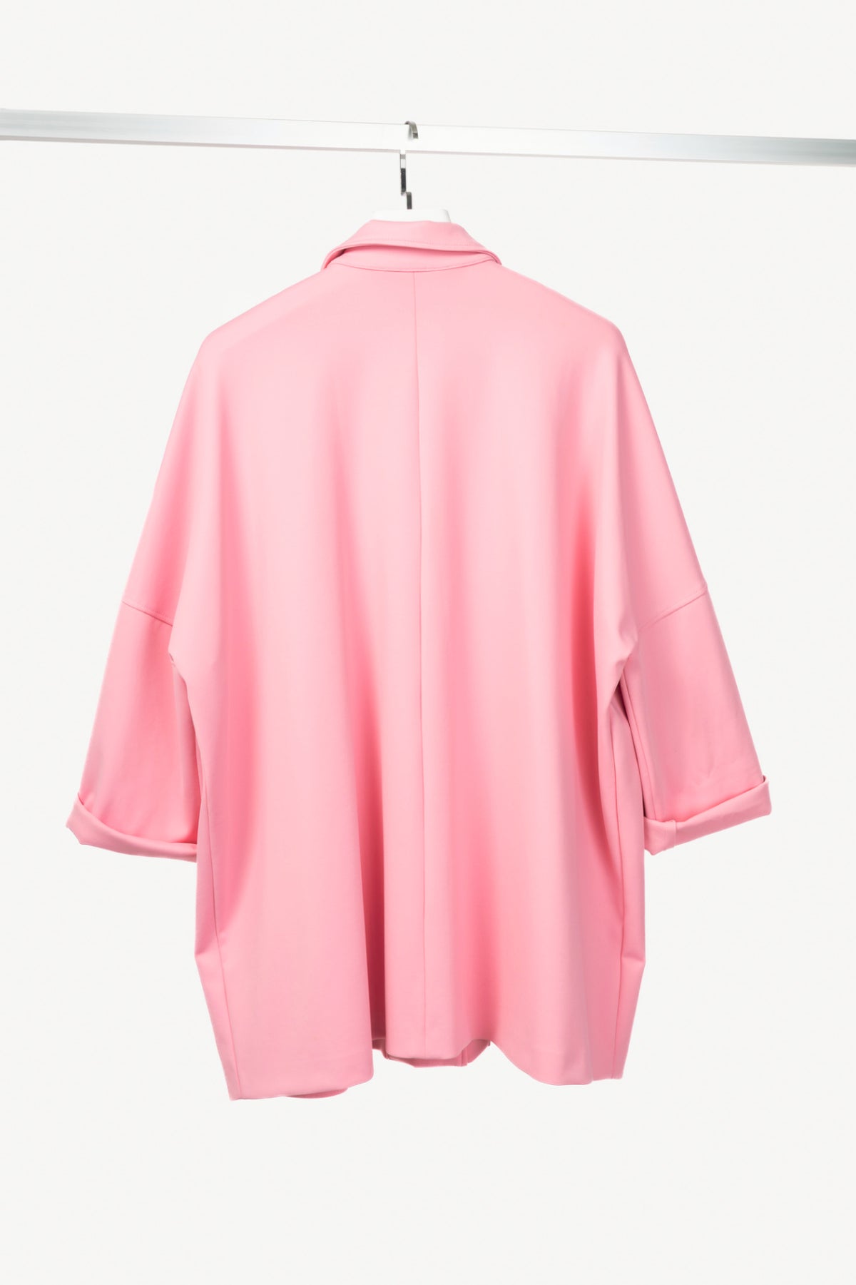 Liviana Conti Pink Neoprene Oversized Snap-Closure Jacket