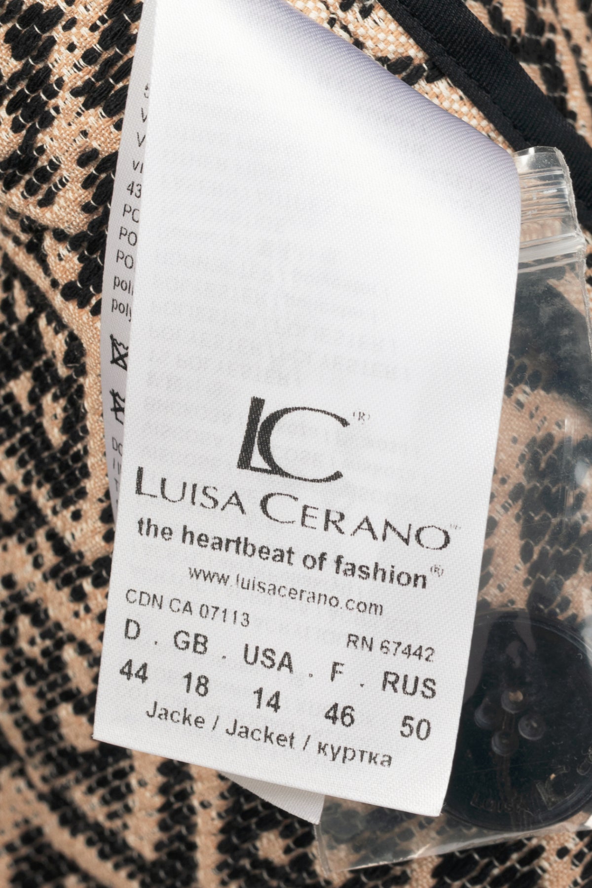 Luisa Cerano Natural Beige Domino-Jacquard Cotton-Blend Jacket