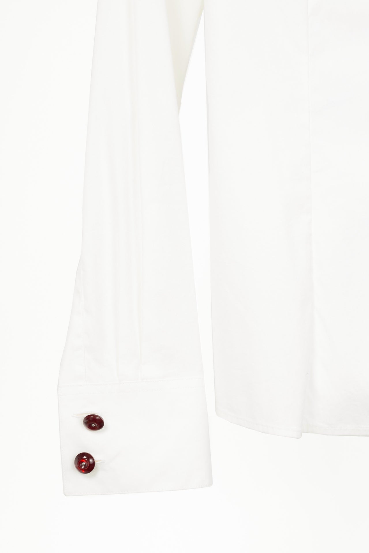 Emporio Armani SS09 White Cotton Red-Satin-Trim Buttoned Shirt