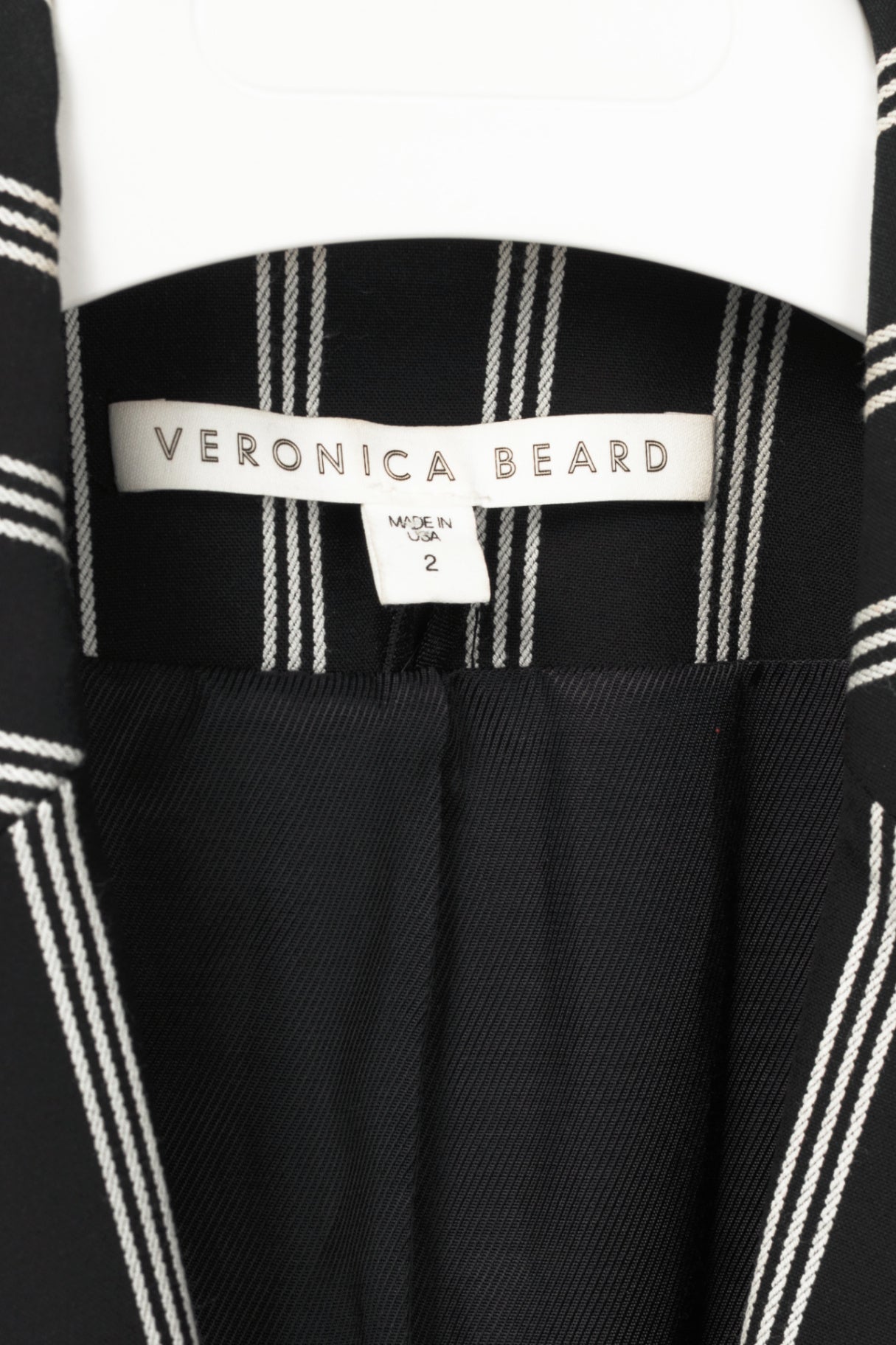 Veronica Beard Petra Black & White Striped Button Blazer