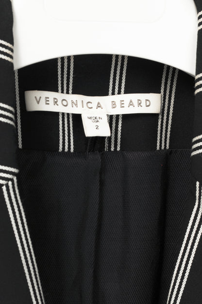Veronica Beard Petra Black & White Striped Button Blazer