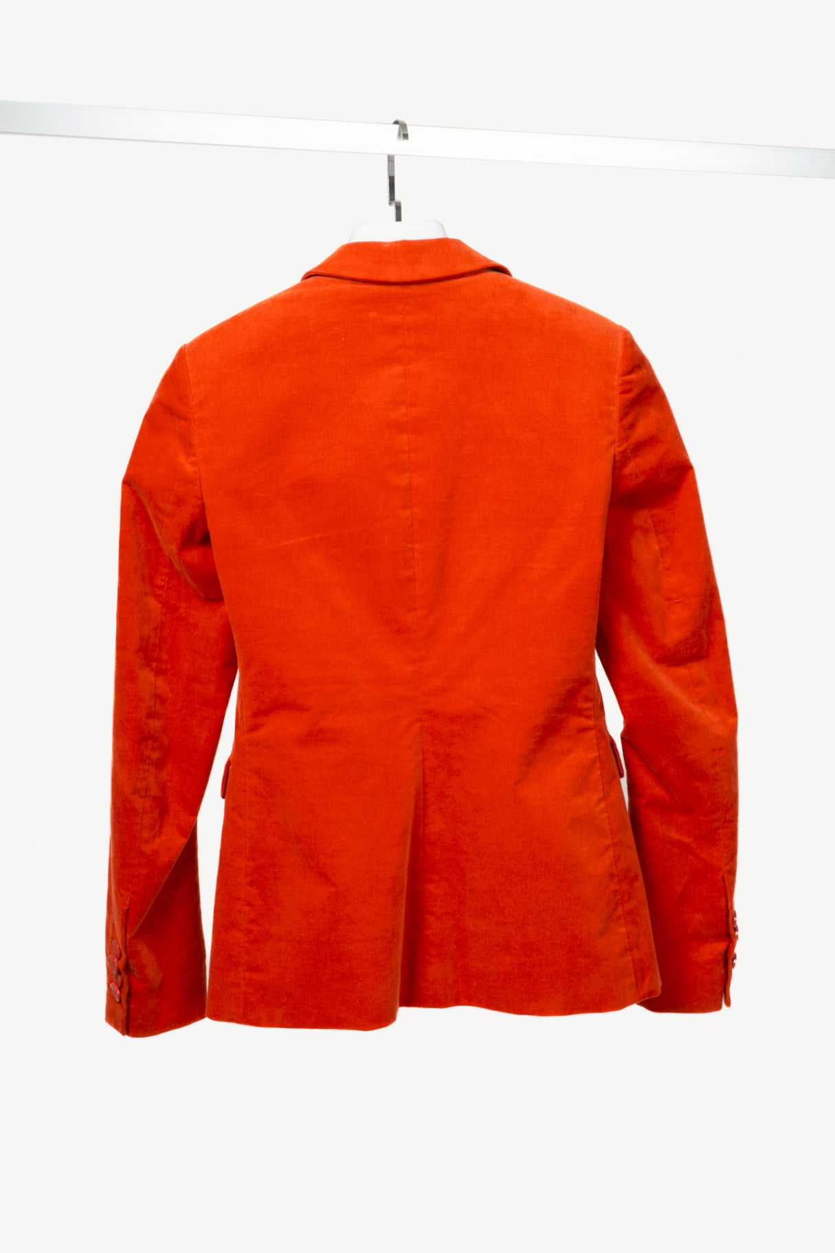 Luisa Cerano Orange Cotton-Velvet Buttoned Blazer
