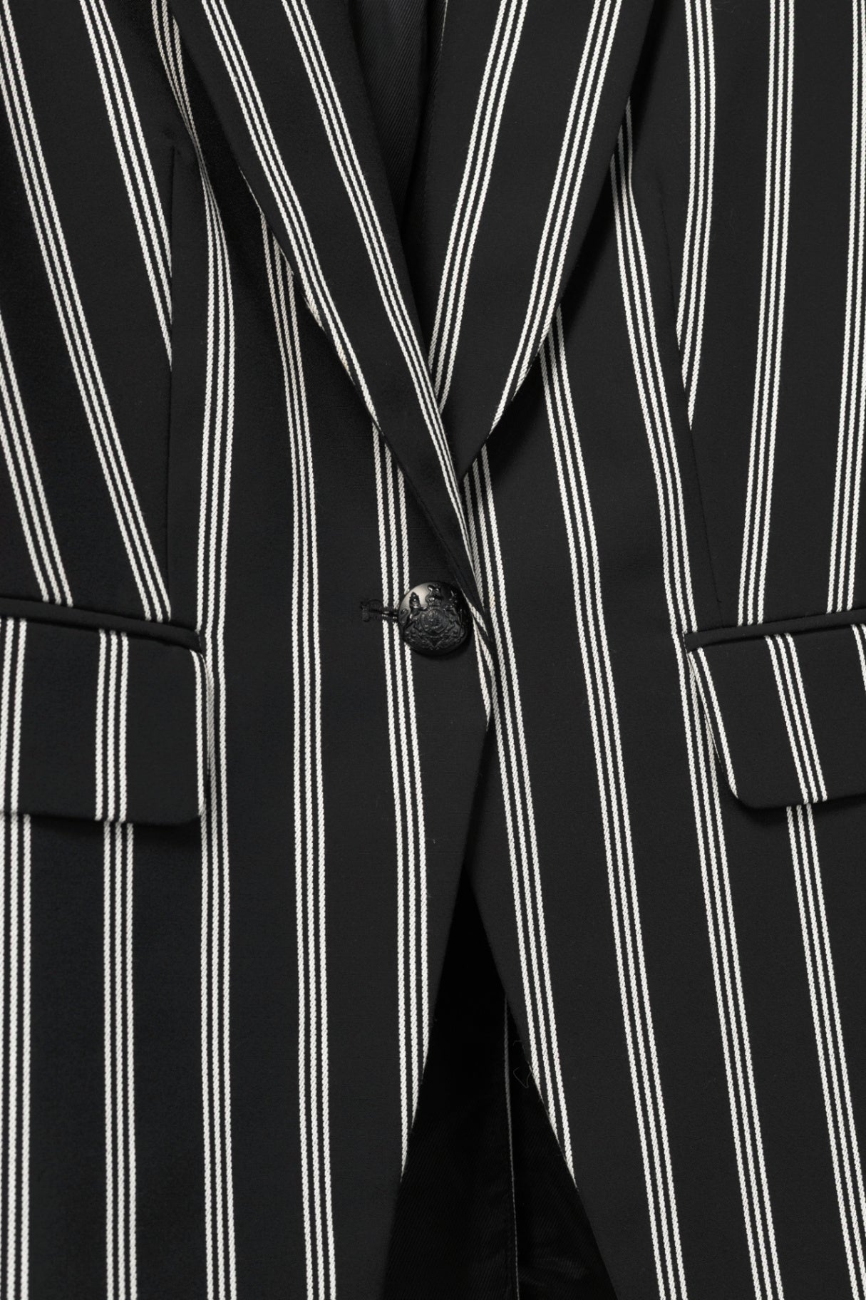 Veronica Beard Petra Black & White Striped Button Blazer