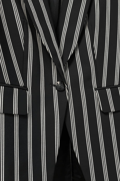 Veronica Beard Petra Black & White Striped Button Blazer
