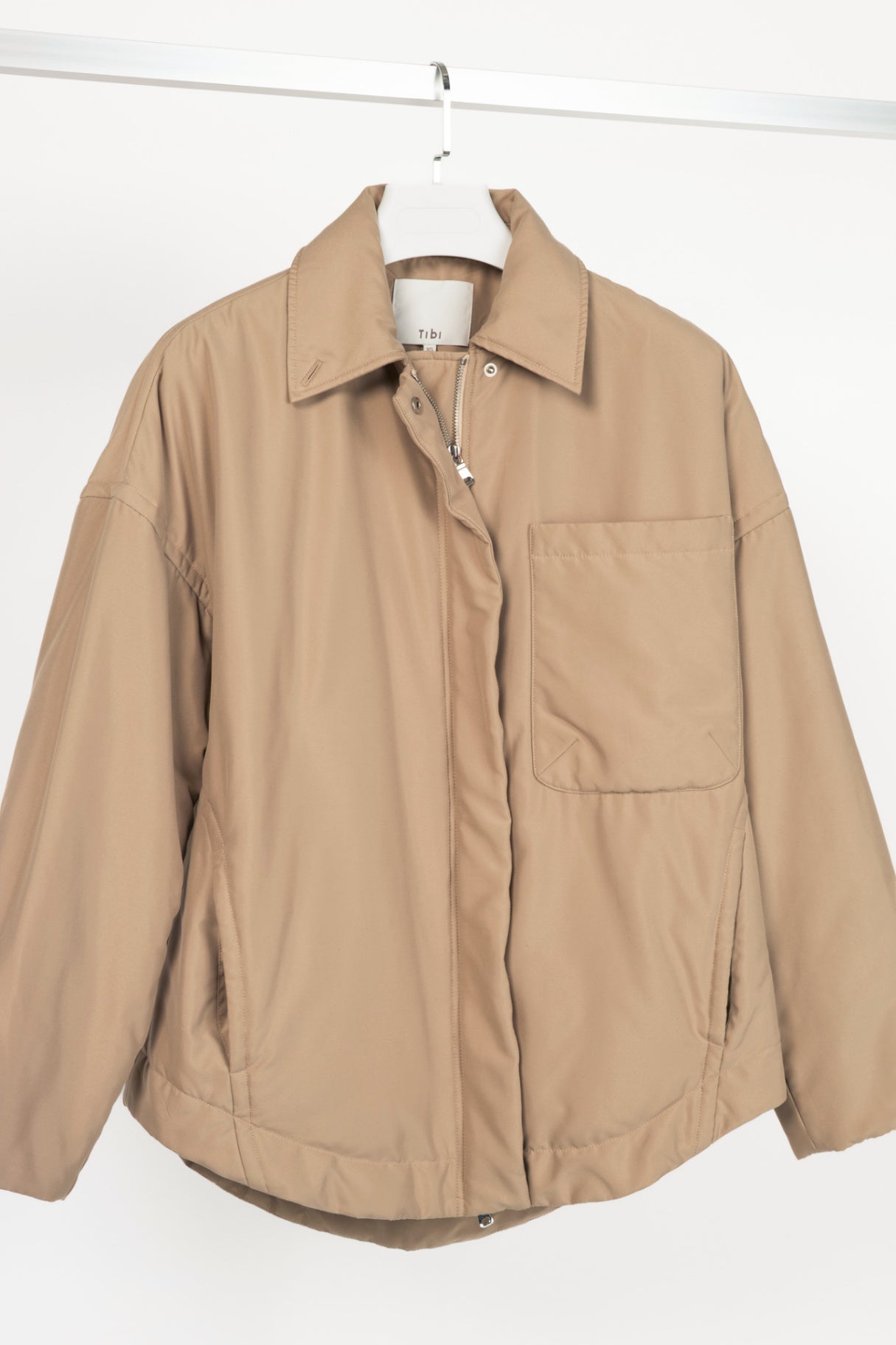 Tibi Clyde Tan Padding Shirt Jacket
