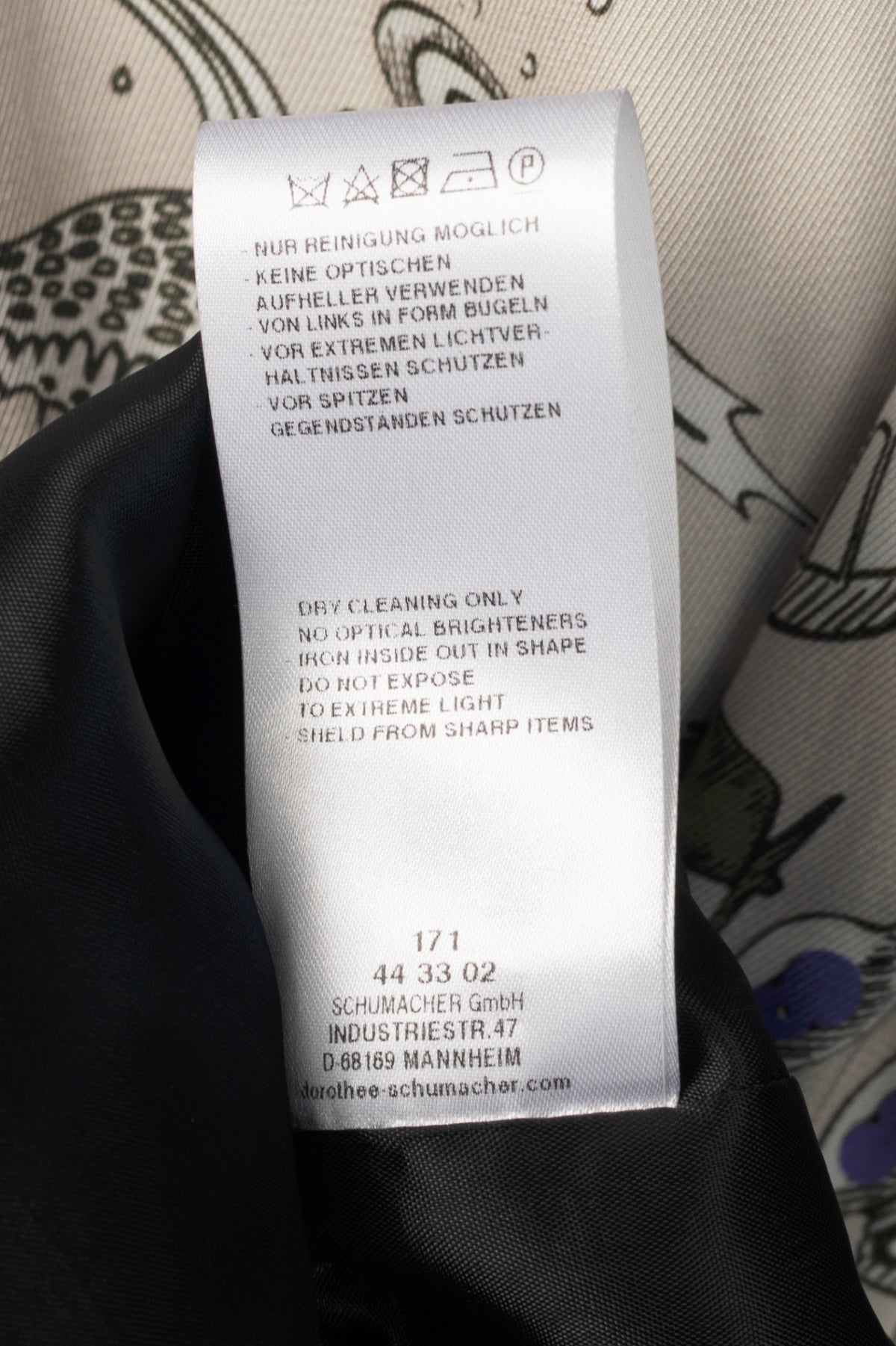 Dorothee Schumacher SS17 Grey & Black Printed Silk-Blend Bomber