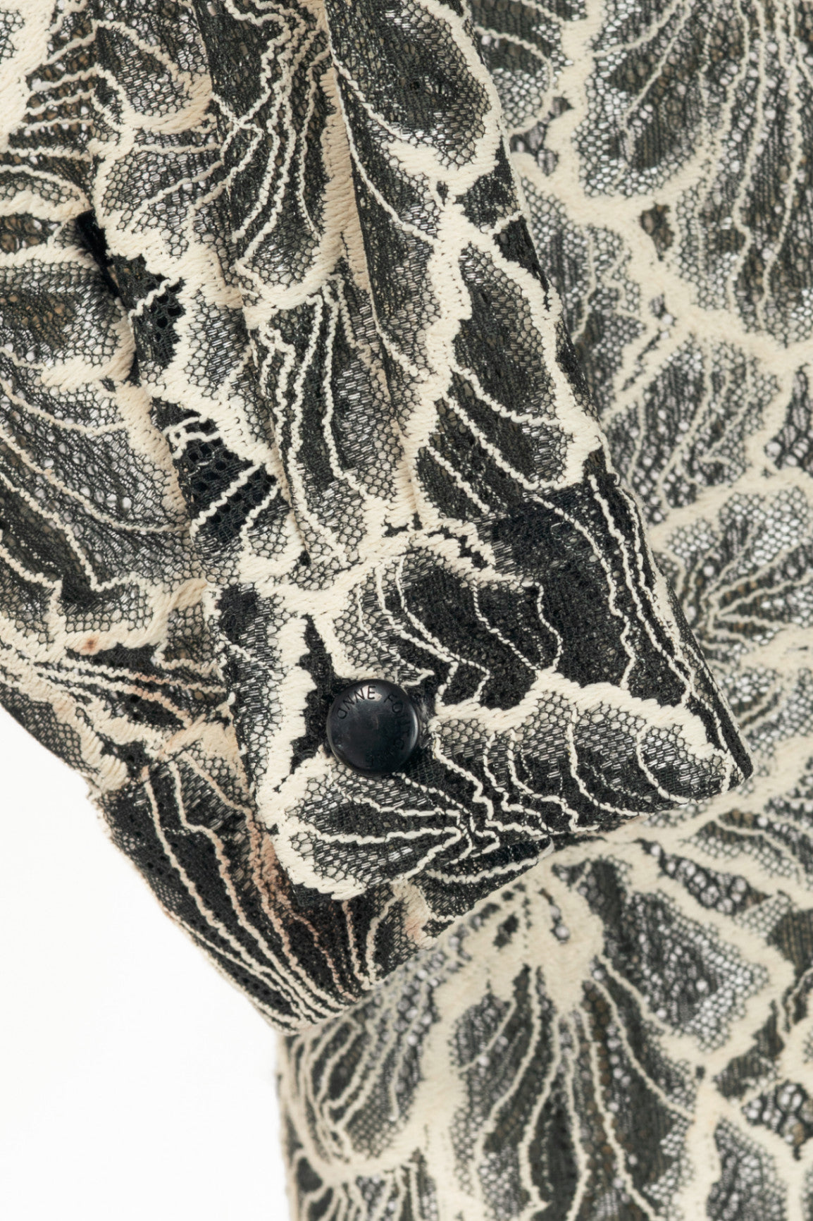 Anne Fontaine Black & White Floral-Lace Buttoned Shirt