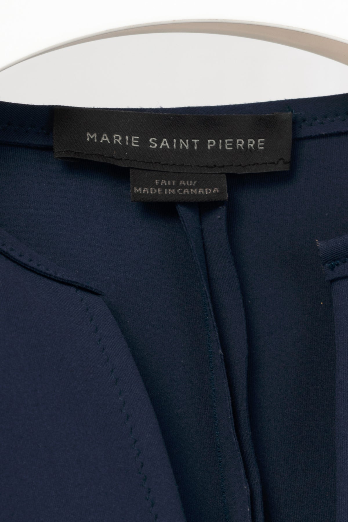 Marie Saint Pierre Ashes Navy Fine Scuba Asymmetrical Mini Dress