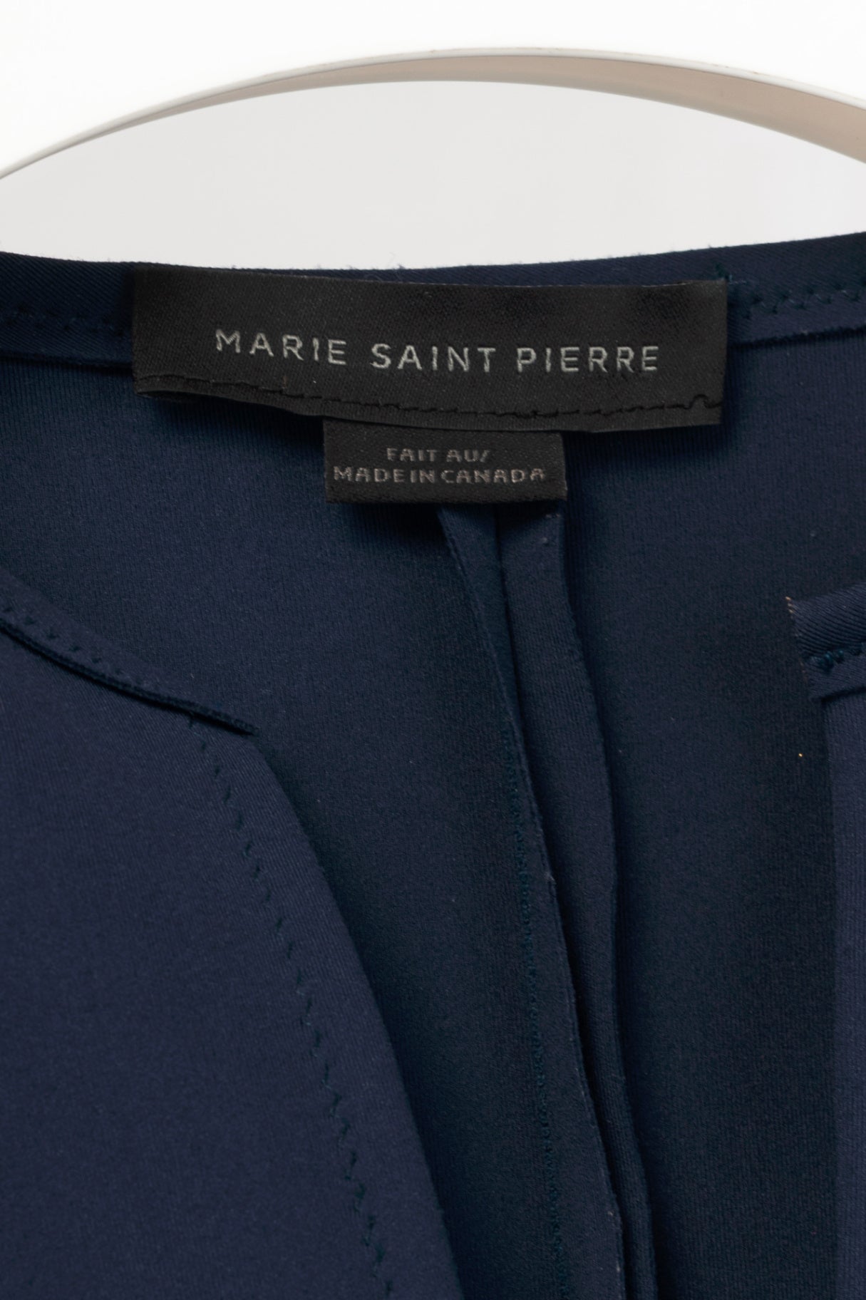 Marie Saint Pierre Ashes Navy Fine Scuba Asymmetrical Mini Dress