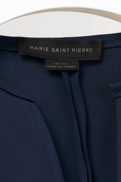Marie Saint Pierre Ashes Navy Fine Scuba Asymmetrical Mini Dress