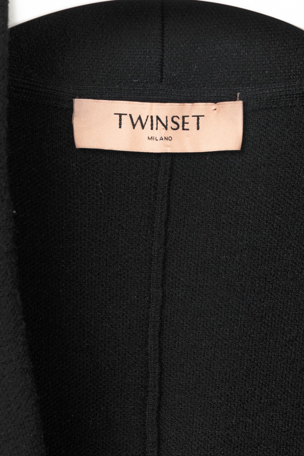 Twinset Black Ponte-Knit Rhinestone-Chain-Trim Blazer