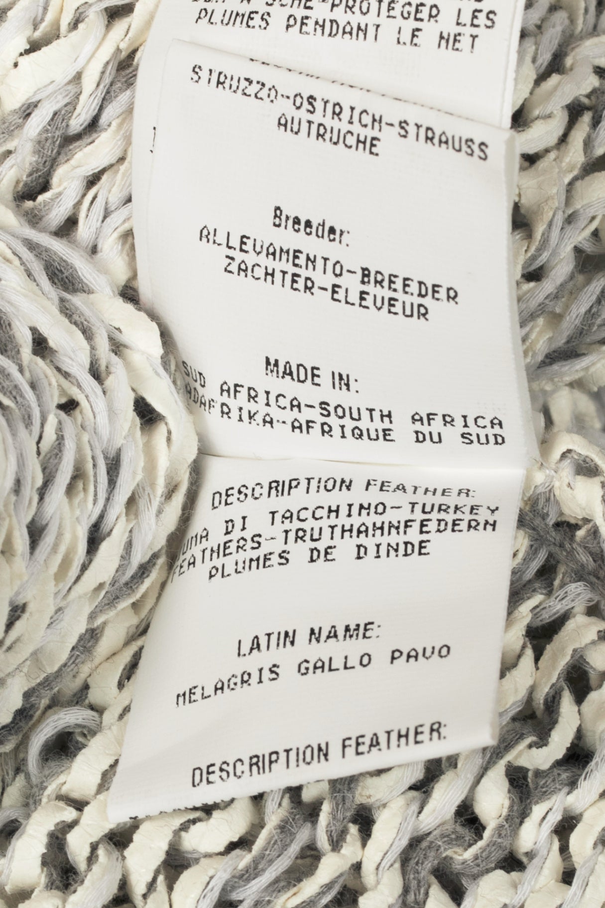 Fabiana Filippi White & Grey Cotton-Knit Feather-Pocket Vest