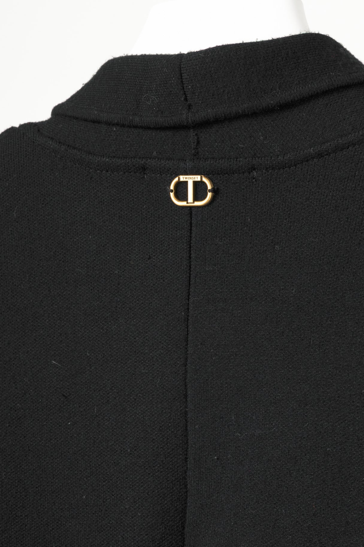 Twinset Black Ponte-Knit Rhinestone-Chain-Trim Blazer