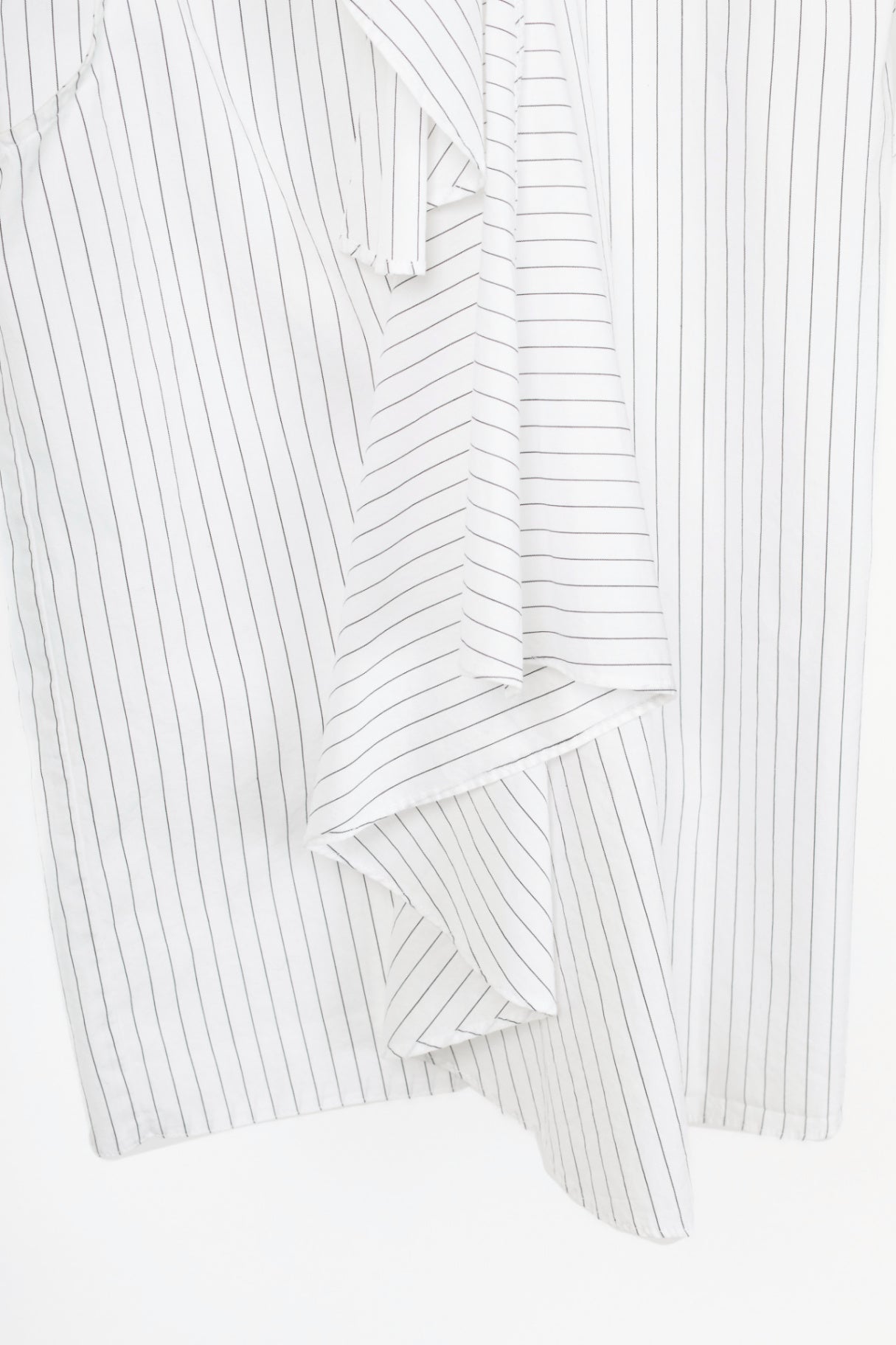 MM6 White Pinstripe Cotton-Poplin Asymmetrical Wrap Sleeveless Shirt