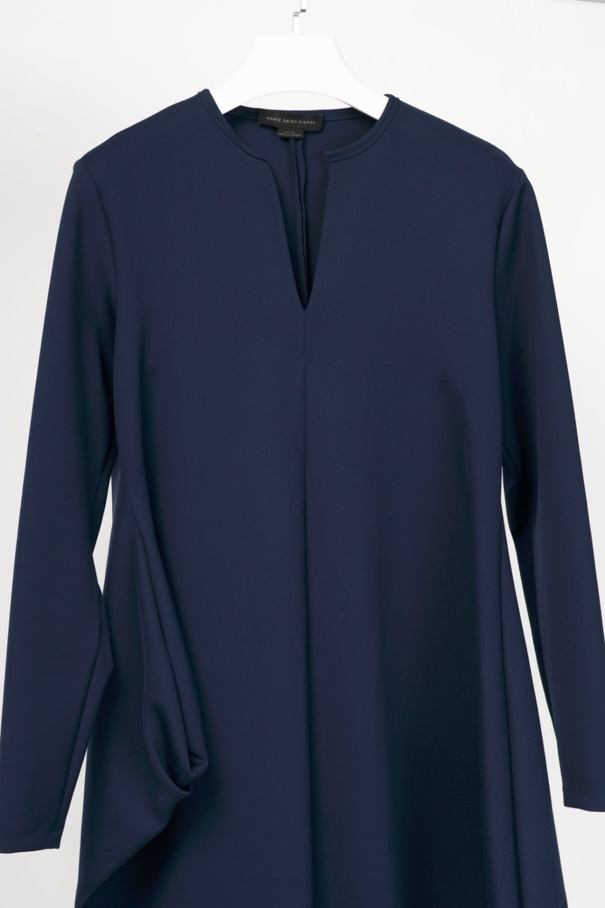 Marie Saint Pierre Ashes Navy Fine Scuba Asymmetrical Mini Dress