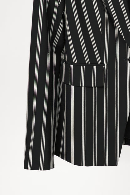 Veronica Beard Petra Black & White Striped Button Blazer