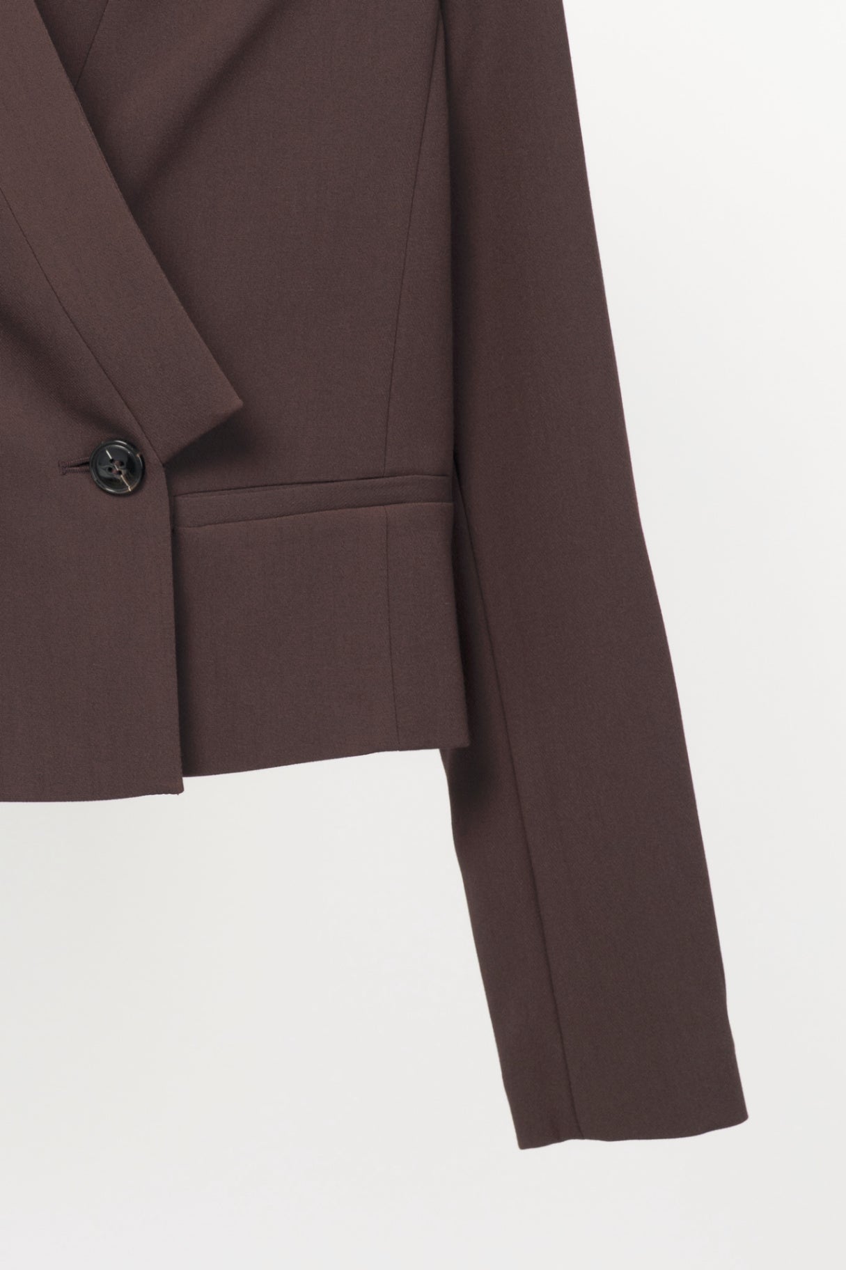 Twinset "Black Chocolate" Crepe Double-Breasted Cropped Blazer