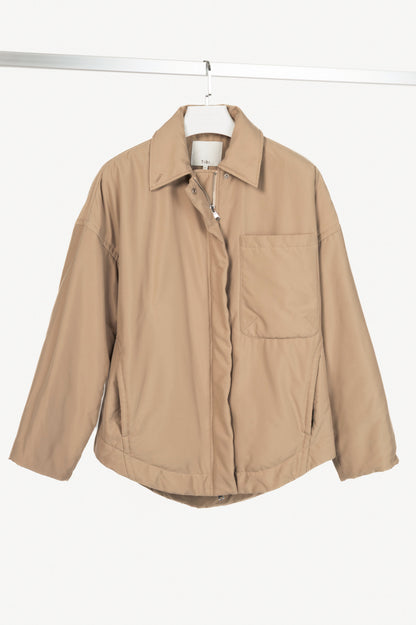 Tibi Clyde Tan Padding Shirt Jacket