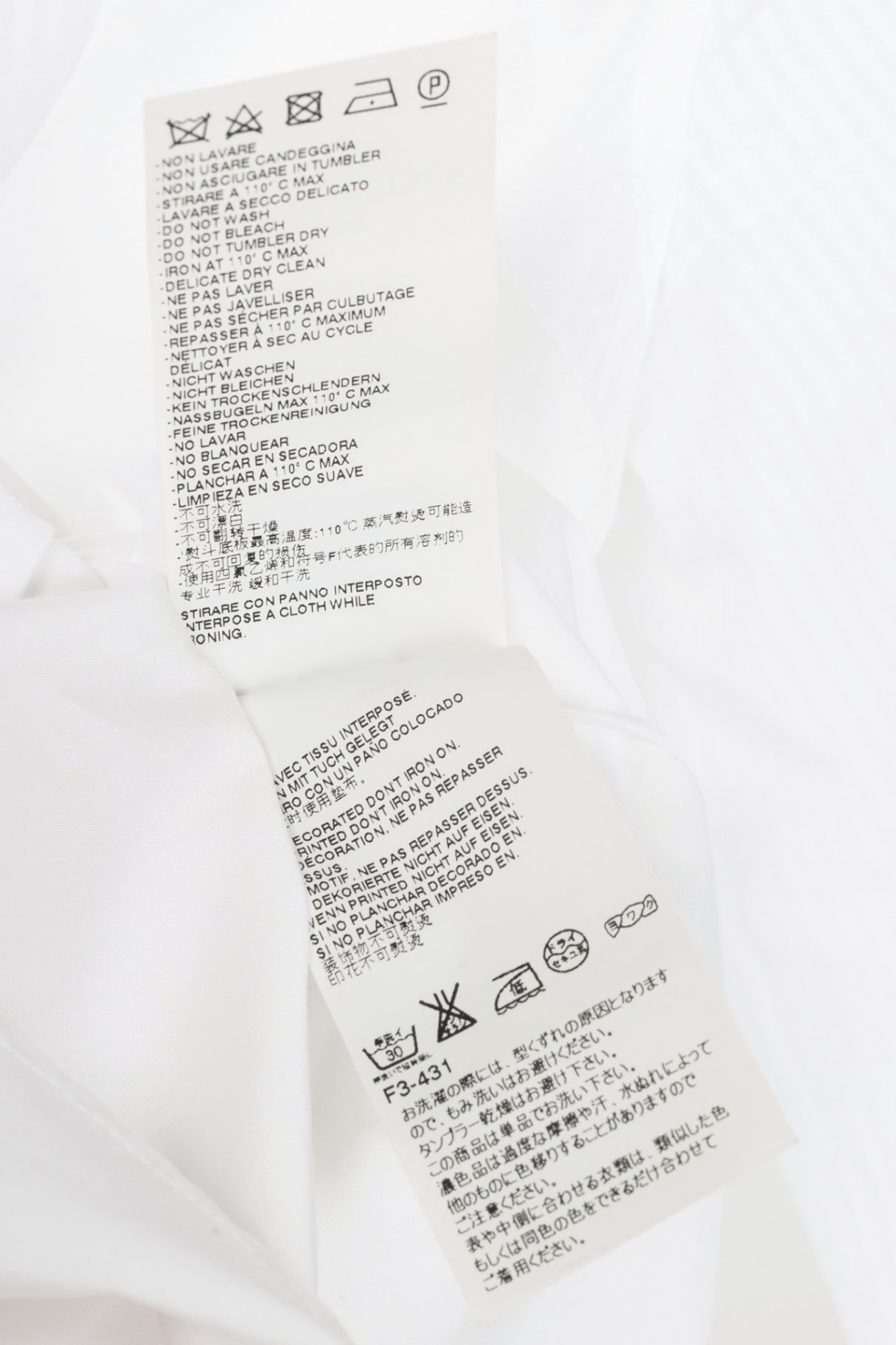 Viktor & Rolf White Cotton-Poplin & Linen-Voile Burnout-Stripe Shirt