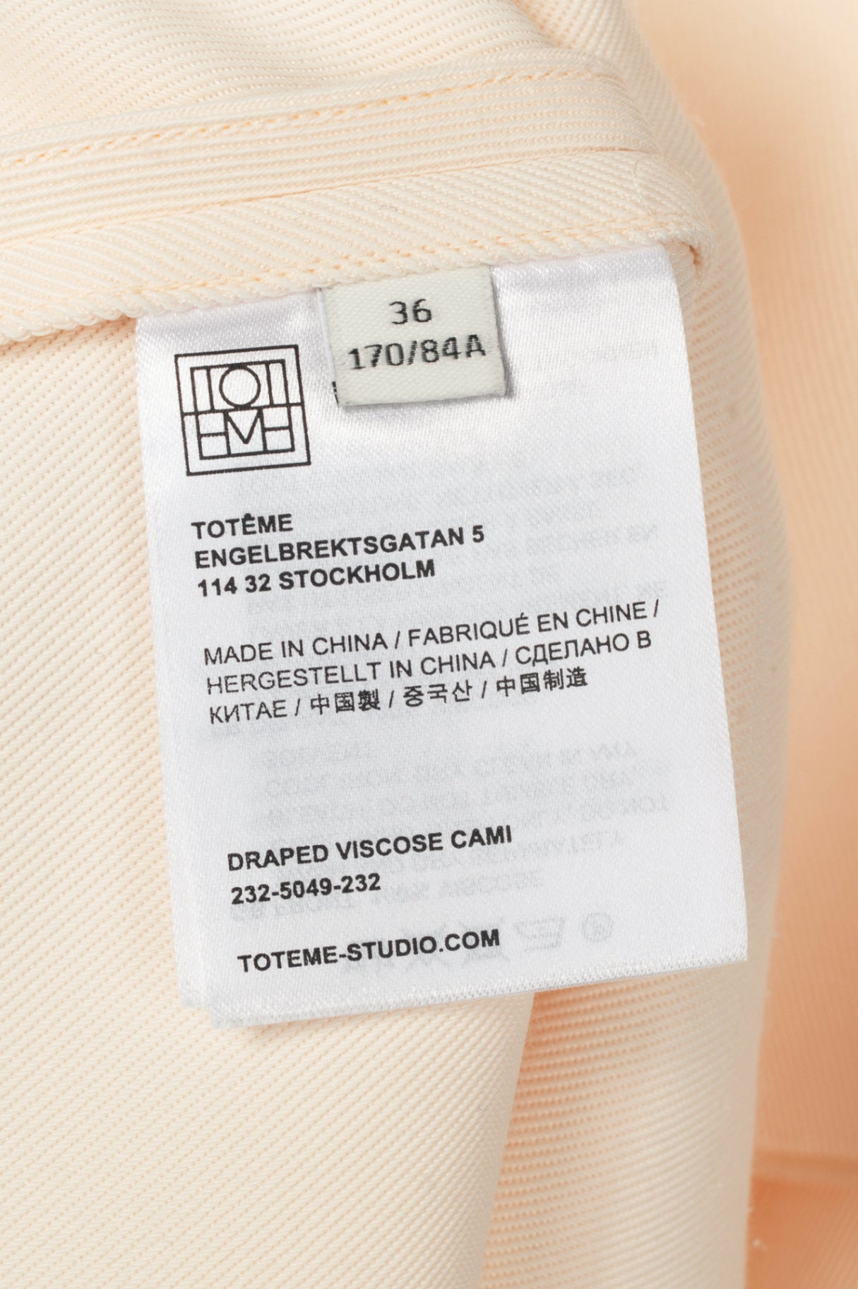 Toteme Blush Draped Viscose Cami