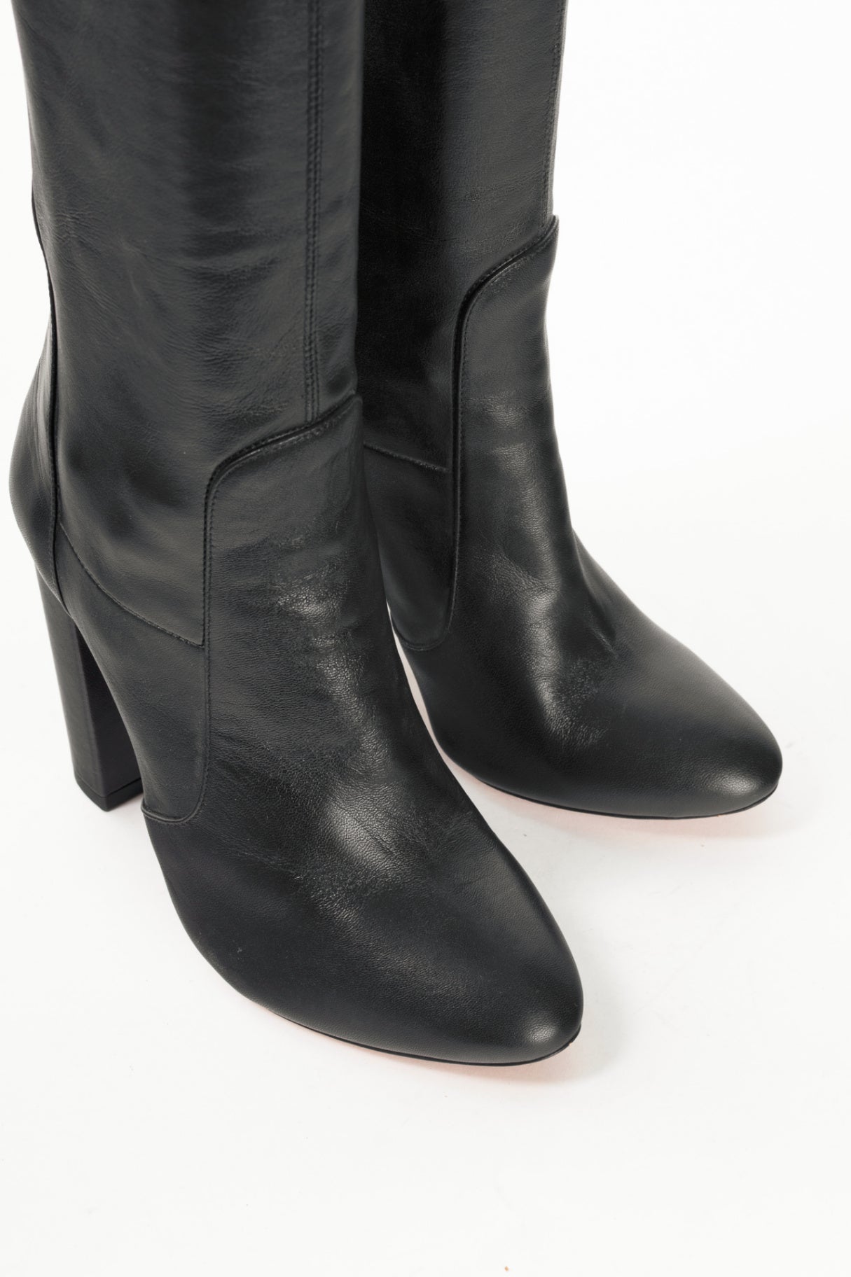 Aquazzura Thigh High 105 Black Stretch Nappa Leather Boots