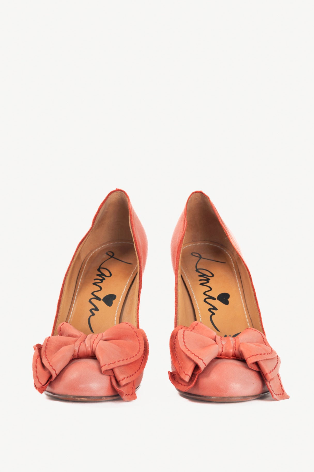 Lanvin SS11 Corail Lambskin Leather Bow Pumps
