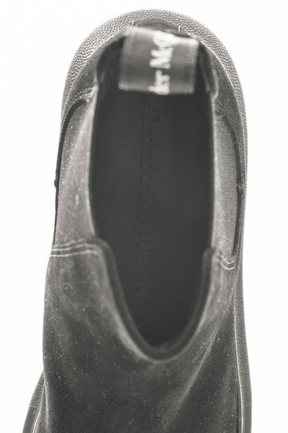 Alexander McQueen Hybrid Black Suede Chelsea Ankle Boots
