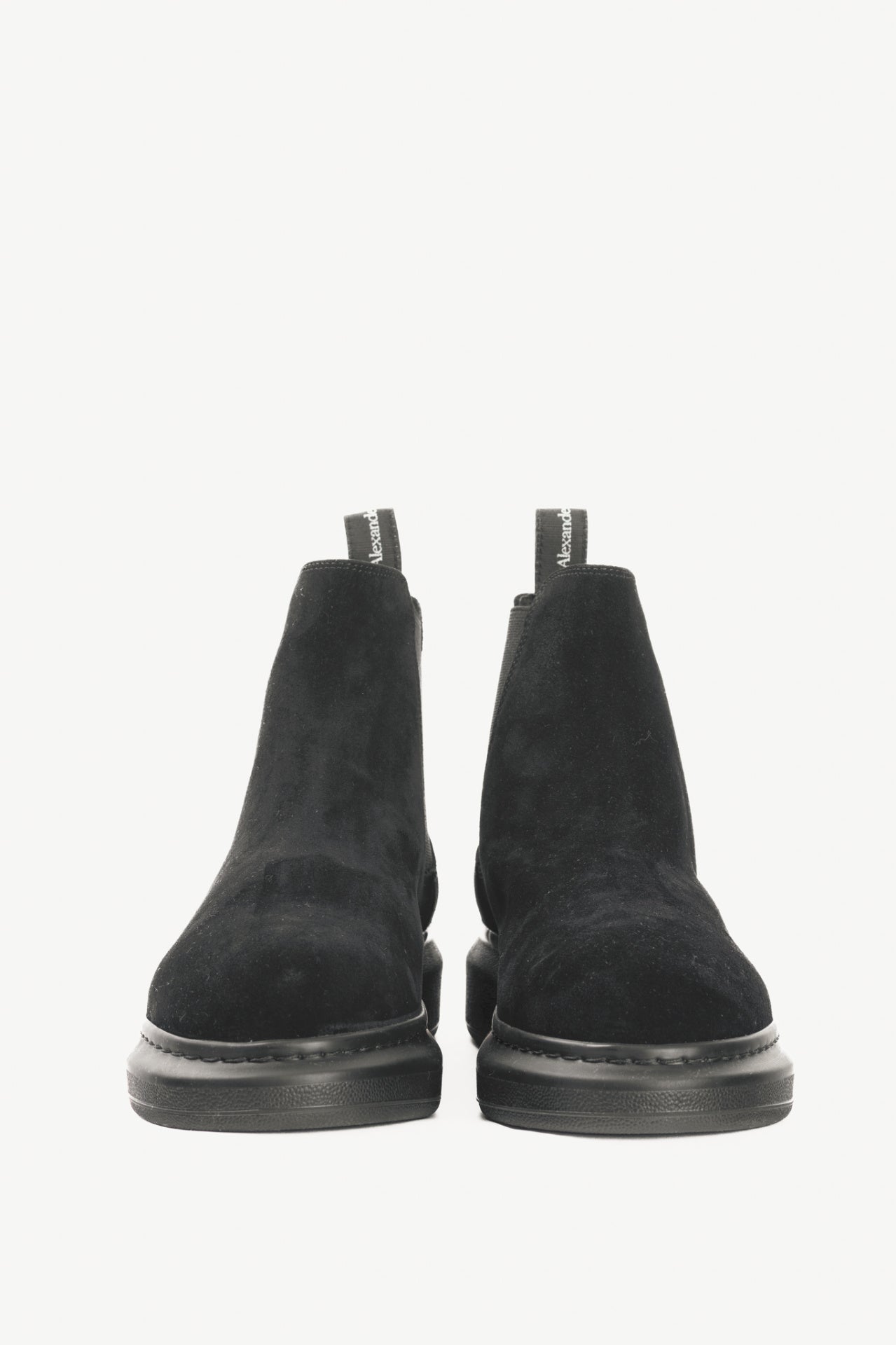 Alexander McQueen Hybrid Black Suede Chelsea Ankle Boots