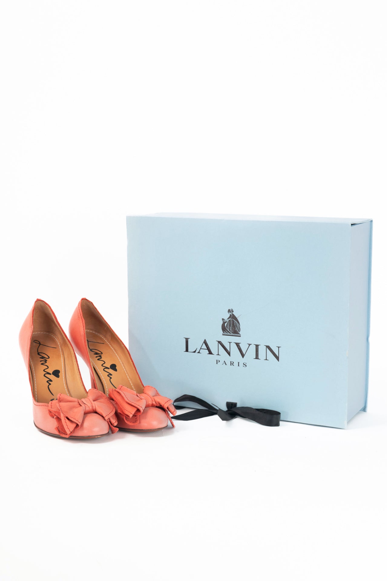 Lanvin SS11 Corail Lambskin Leather Bow Pumps