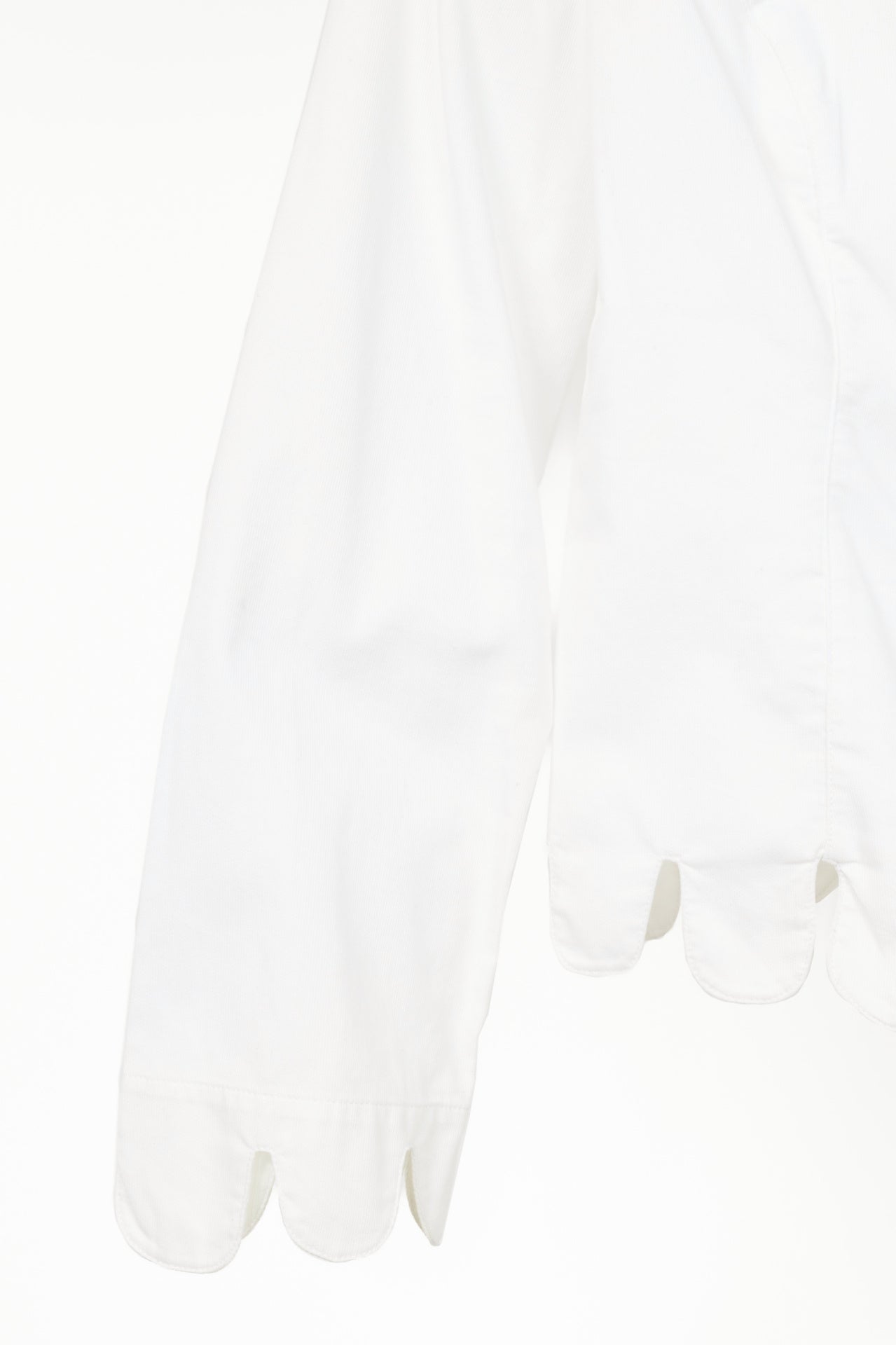 Anne Fontaine Rozene White Cotton-Twill Scalloped Zip Shirt