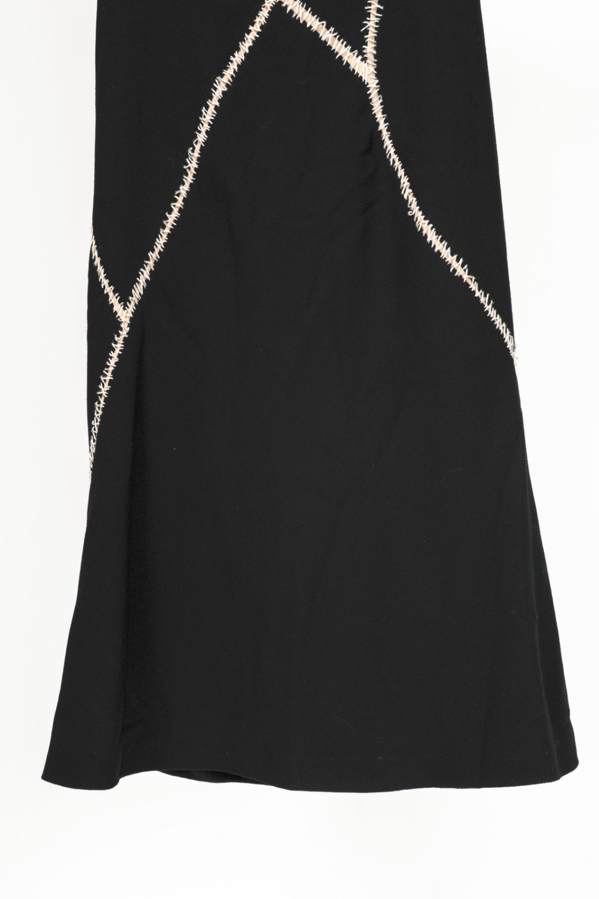 Alexander McQueen Black Stitched-Patchwork Midi Flare-Hem Dress