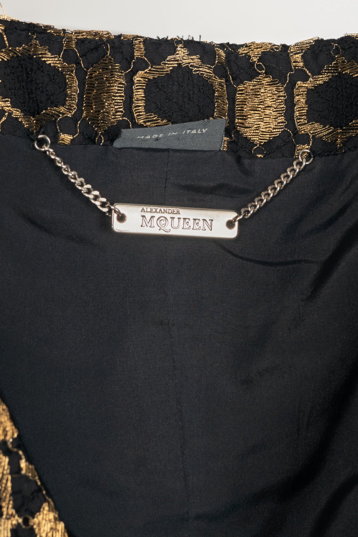 Alexander McQueen SS13 Runway Black & Gold Metallic-Lace Blazer