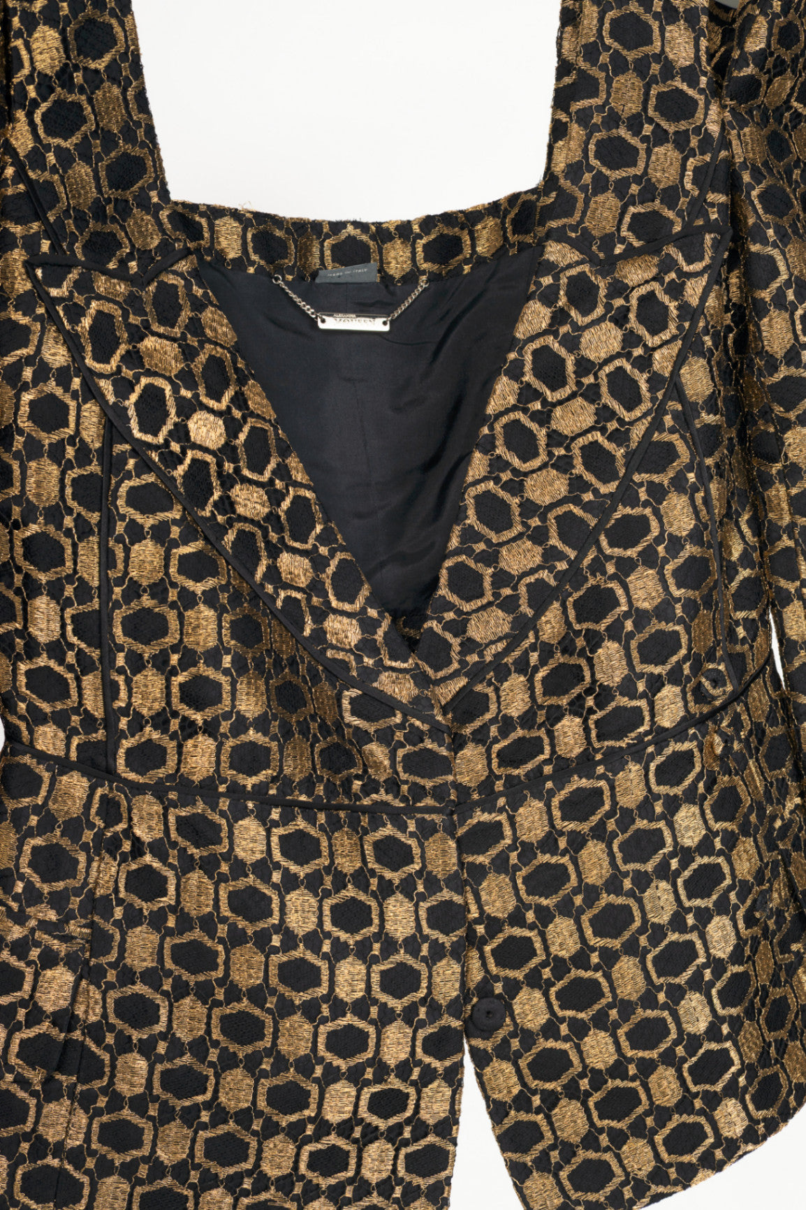 Alexander McQueen SS13 Runway Black & Gold Metallic-Lace Blazer