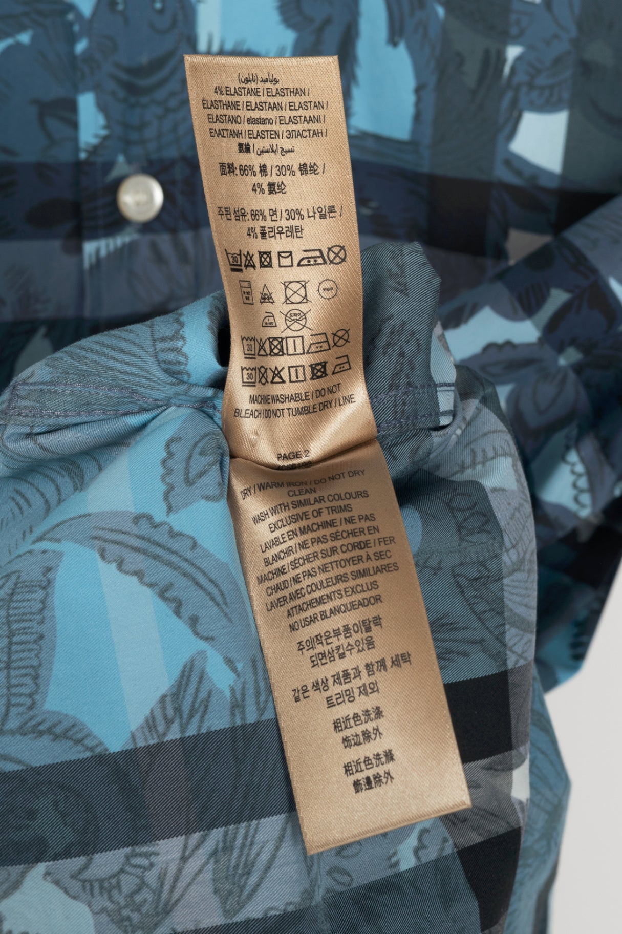 Burberry AW17 Beasts Blue Plaid Cotton-Poplin Buttoned Shirt
