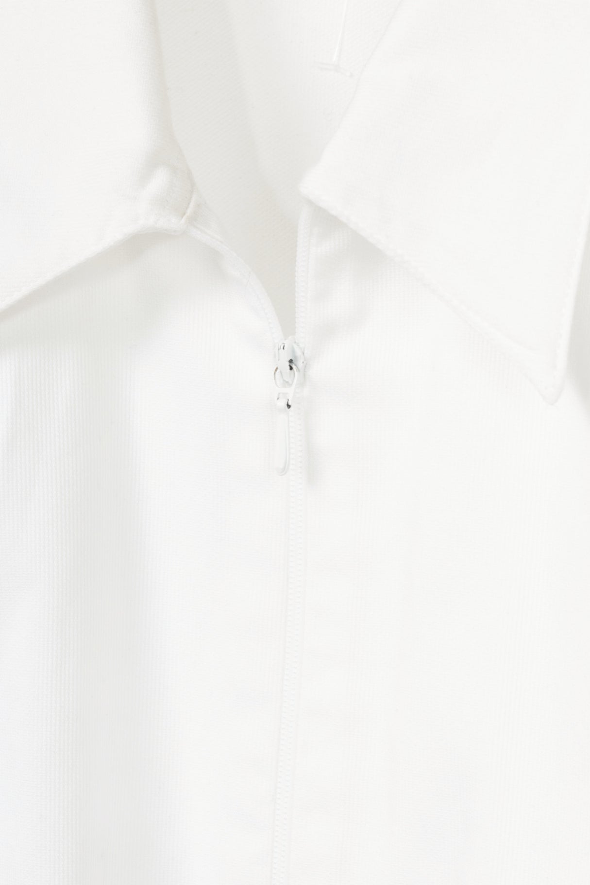 Anne Fontaine Rozene White Cotton-Twill Scalloped Zip Shirt