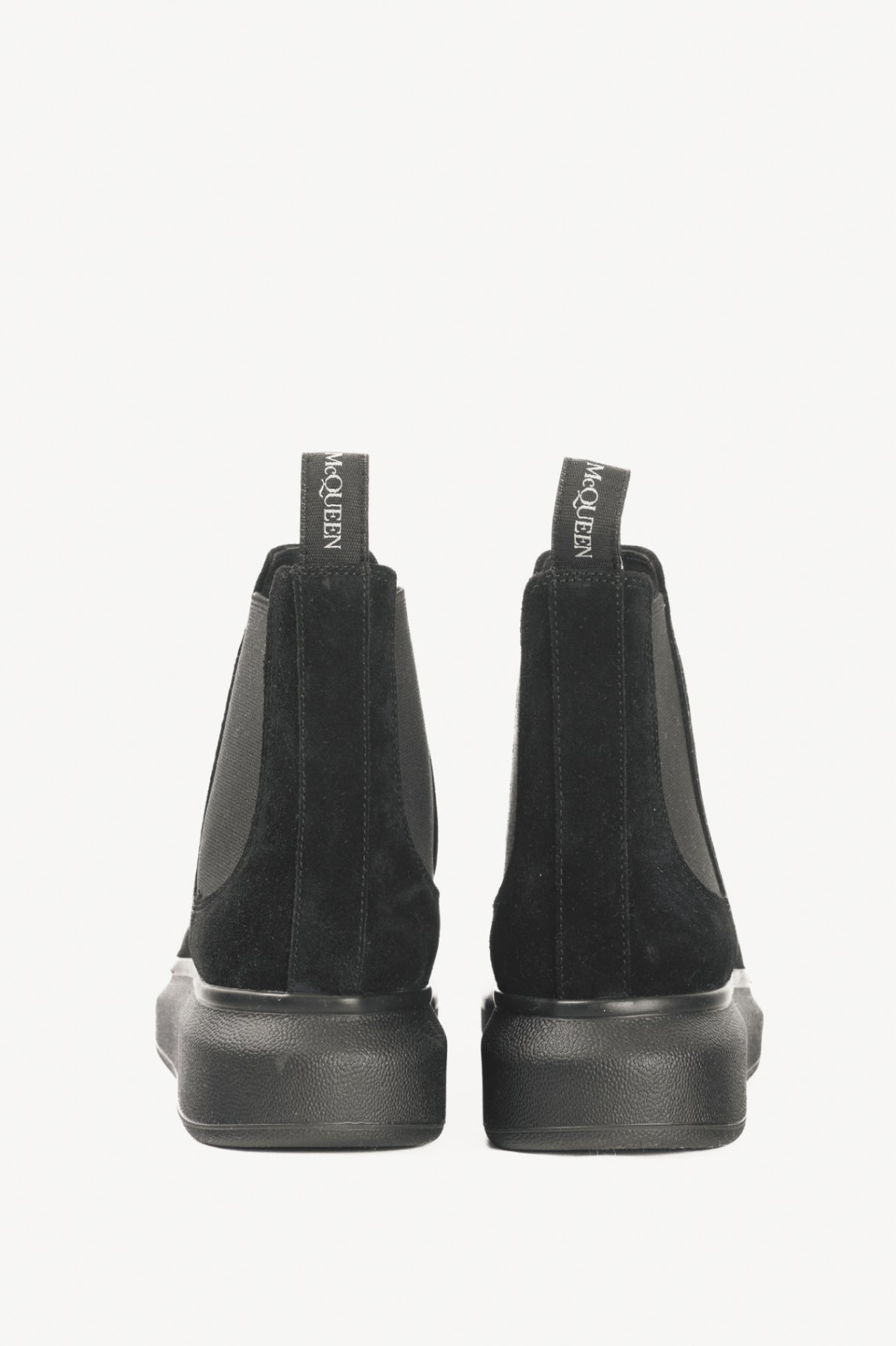 Alexander McQueen Hybrid Black Suede Chelsea Ankle Boots