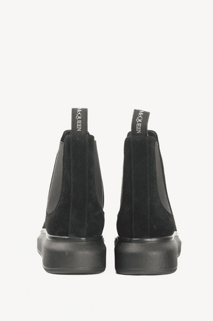 Alexander McQueen Hybrid Black Suede Chelsea Ankle Boots