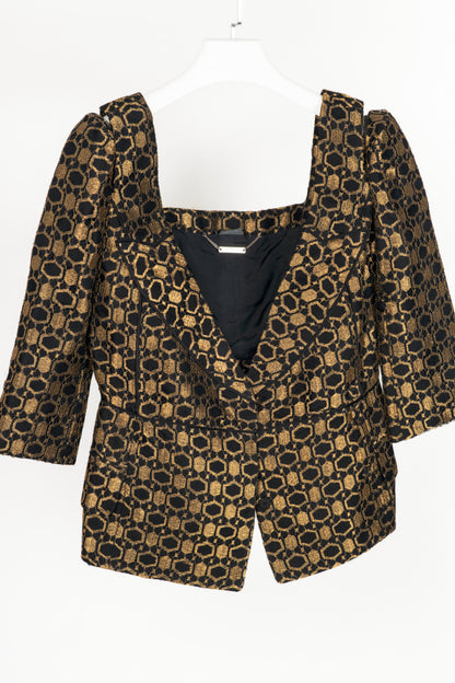 Alexander McQueen SS13 Runway Black & Gold Metallic-Lace Blazer