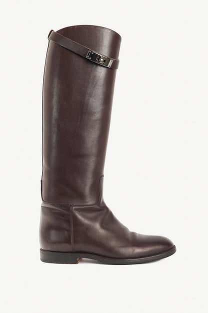 Hermes Jumping Brown Box Calfskin Riding Boots