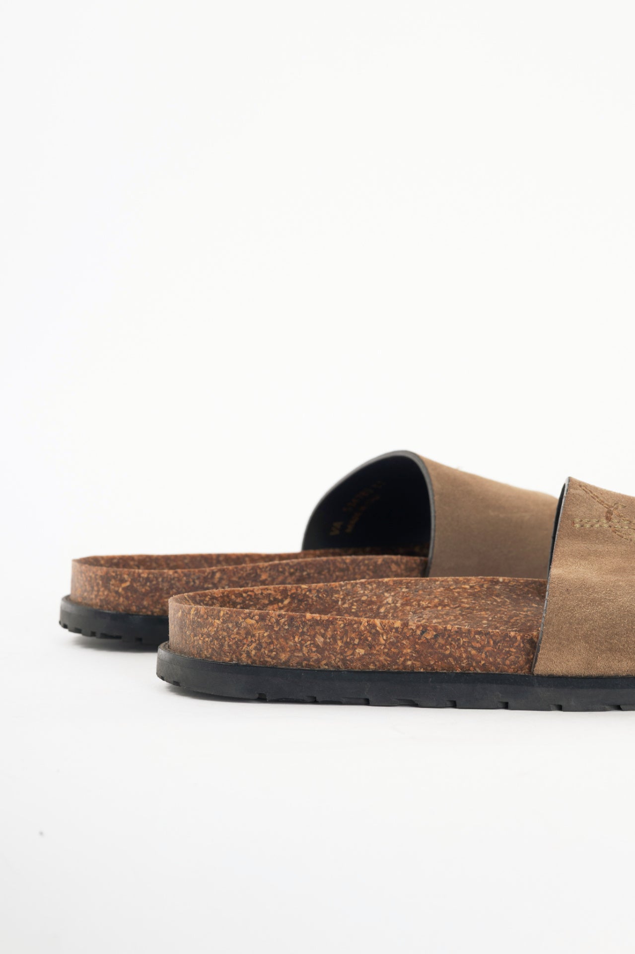 Saint Laurent Joan Mist Otterproof-Suede YSL Slide Sandals