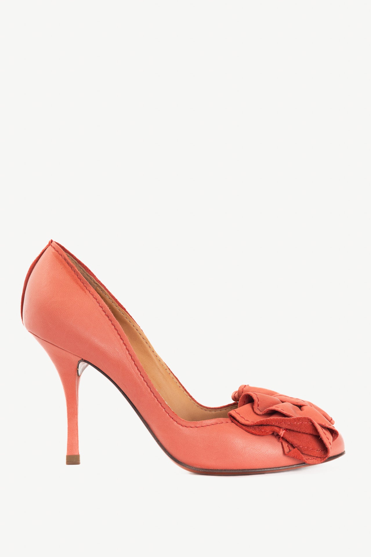 Lanvin SS11 Corail Lambskin Leather Bow Pumps