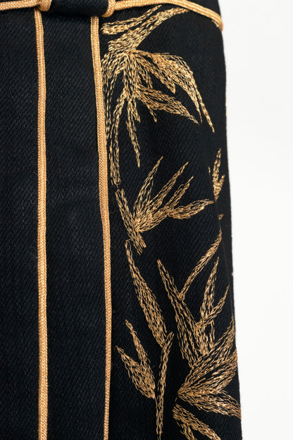 Balmain Black Embroidered Piped Riding-Style Jeans