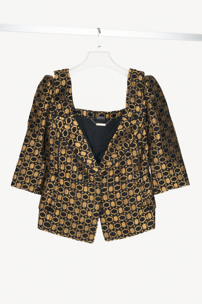 Alexander McQueen SS13 Runway Black & Gold Metallic-Lace Blazer
