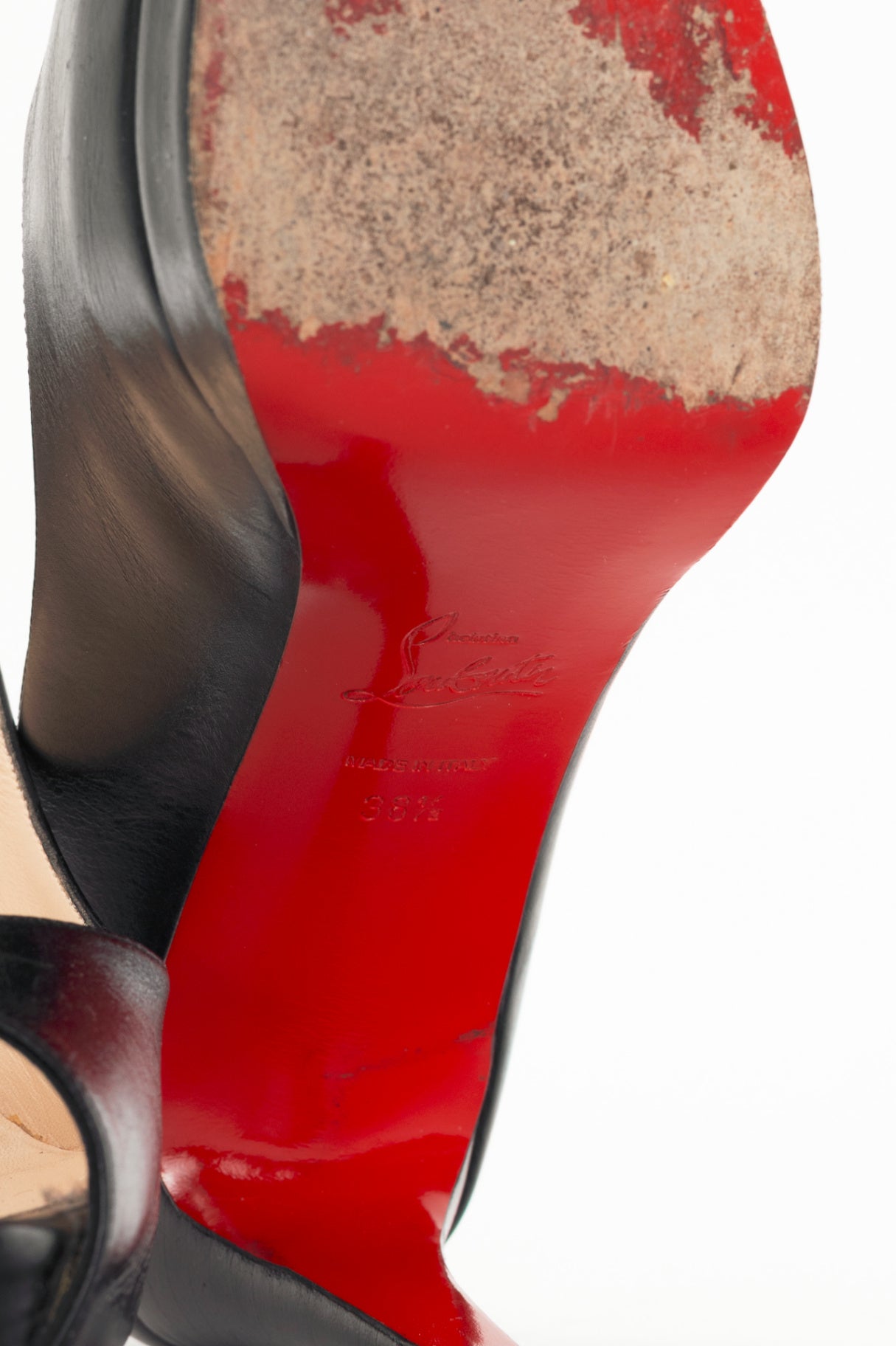 Christian Louboutin Altadama 100 Black Leather Peep-Toe Pumps