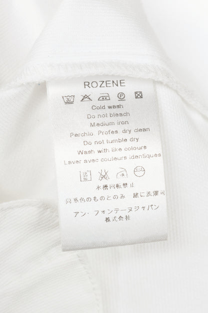 Anne Fontaine Rozene White Cotton-Twill Scalloped Zip Shirt
