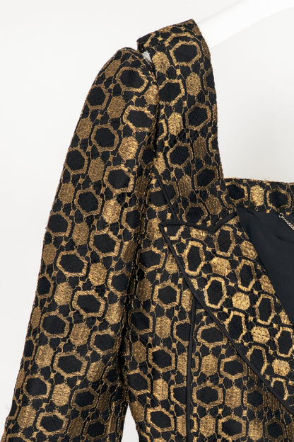 Alexander McQueen SS13 Runway Black & Gold Metallic-Lace Blazer