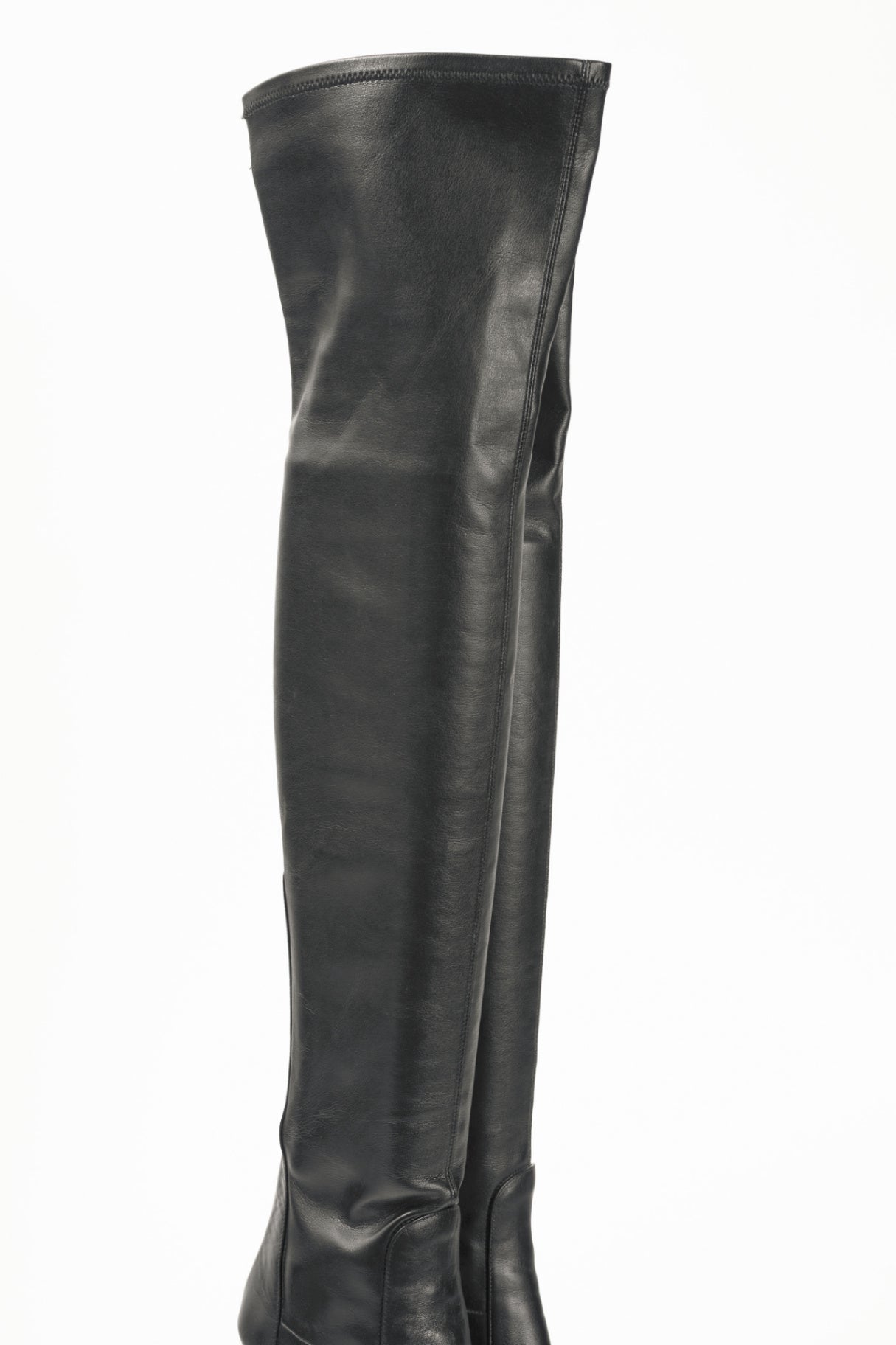 Aquazzura Thigh High 105 Black Stretch Nappa Leather Boots