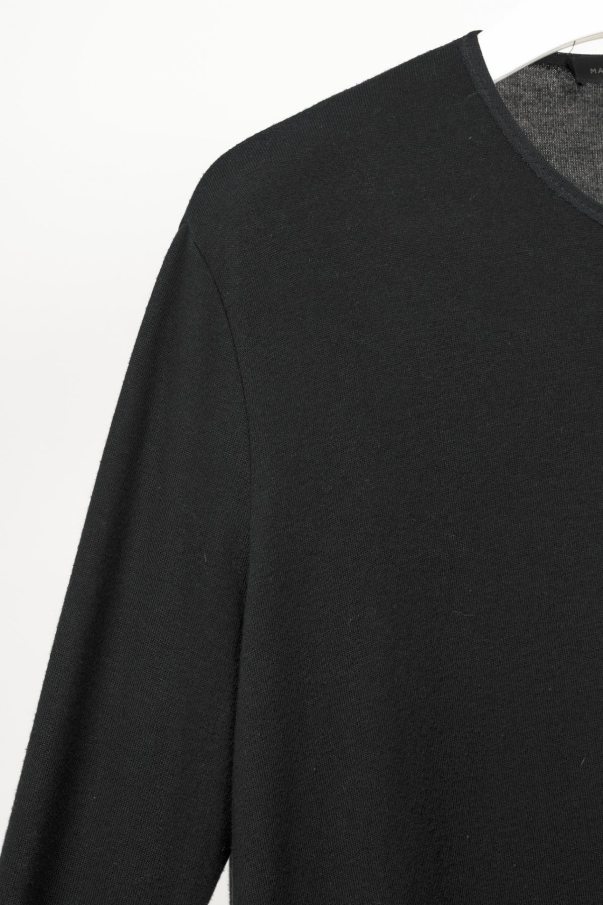 Marie Saint Pierre Black Jersey Zip-Front Mesh-Hem Tunic